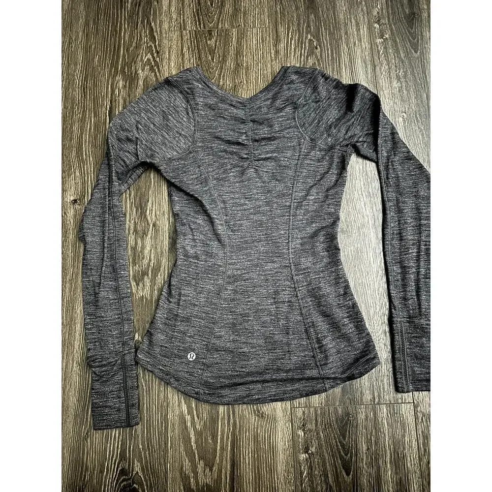 Lululemon 5 Mile Long Sleeve Tiger Space Dye Dark Slate Black